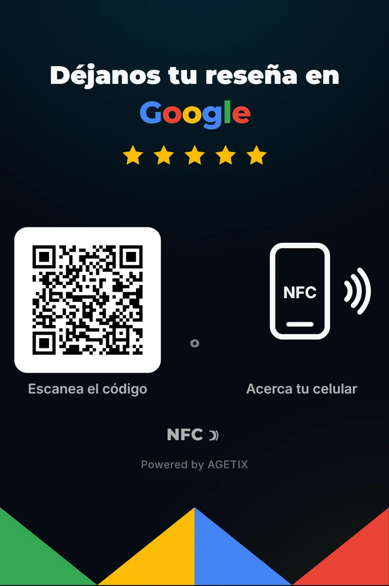 Stand de mostrador AGETIX con base de triángulos de color