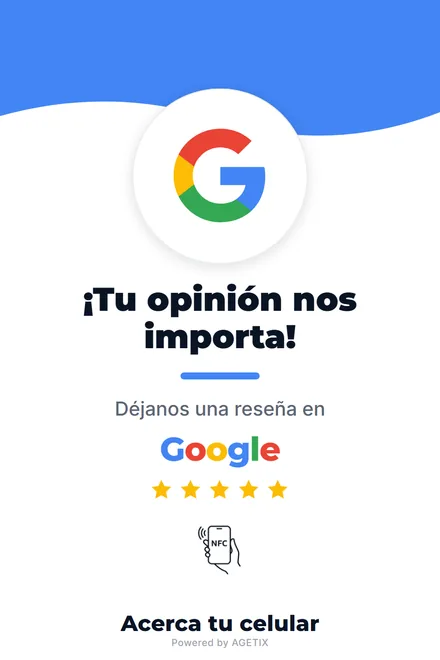 Ficha AGETIX «¡Tu opinión nos importa!», Stand blanco · solo NFC