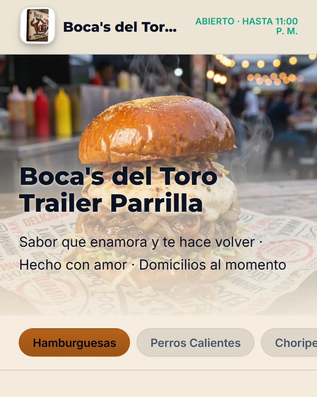 Boca's del Toro Trailer Parrilla, Duitama · su portada